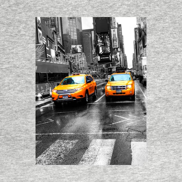 Yellow Taxi Cabs Times Square New York City by tommysphotos